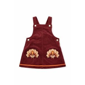 Cynthia Rowley‎ Baby Corduroy Jumper Dress Burgundy Turkey Size 3T